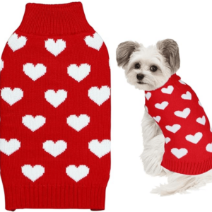 Red and White Heart Sweater